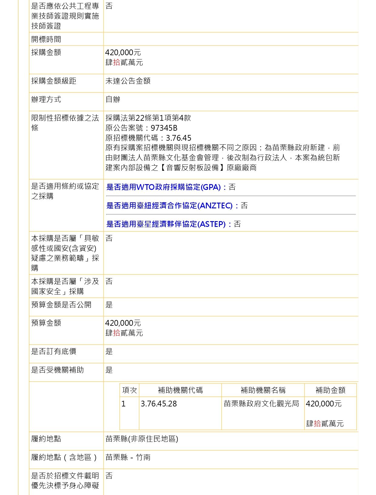 苗北藝文中心演藝廳音響反射板傾斜調整勞務採購案1