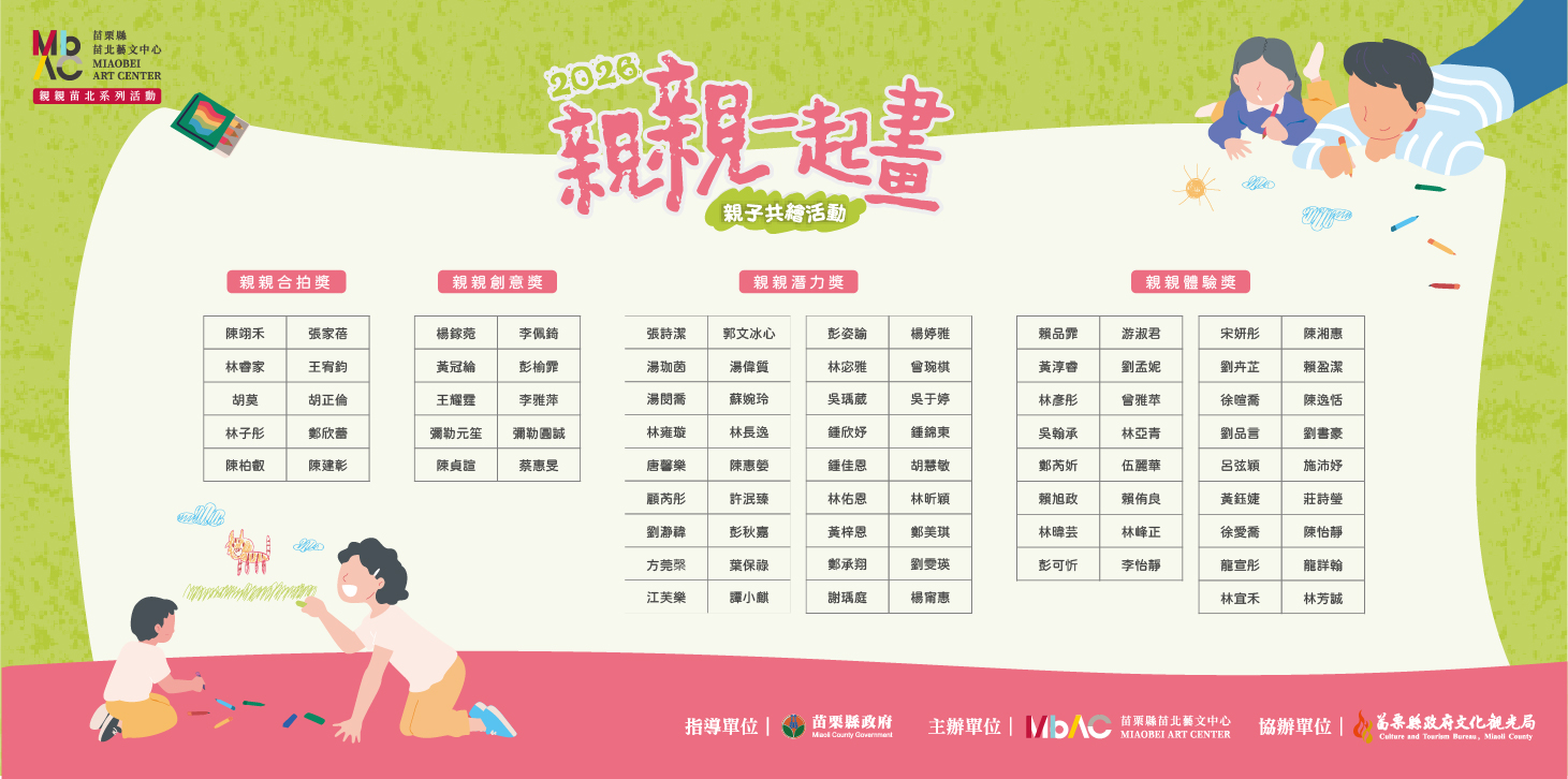 2026「親親一起畫—親子共繪活動」得獎名單公告